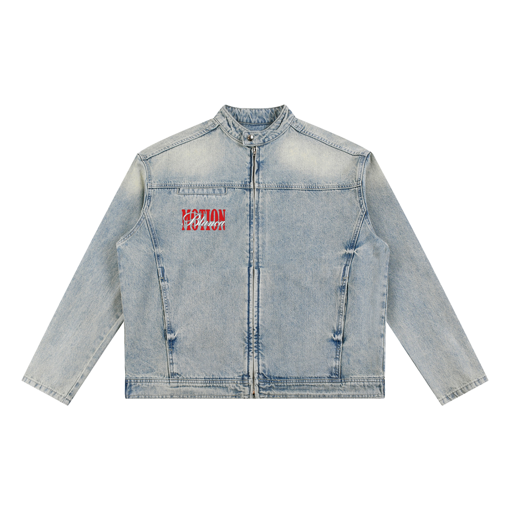 Vintage Wash Zip Denim Jacket